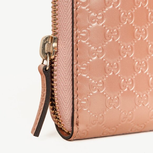 Gucci Dusty Rose Microguccissima Zip-Around Wallet - Picture 6 of 9